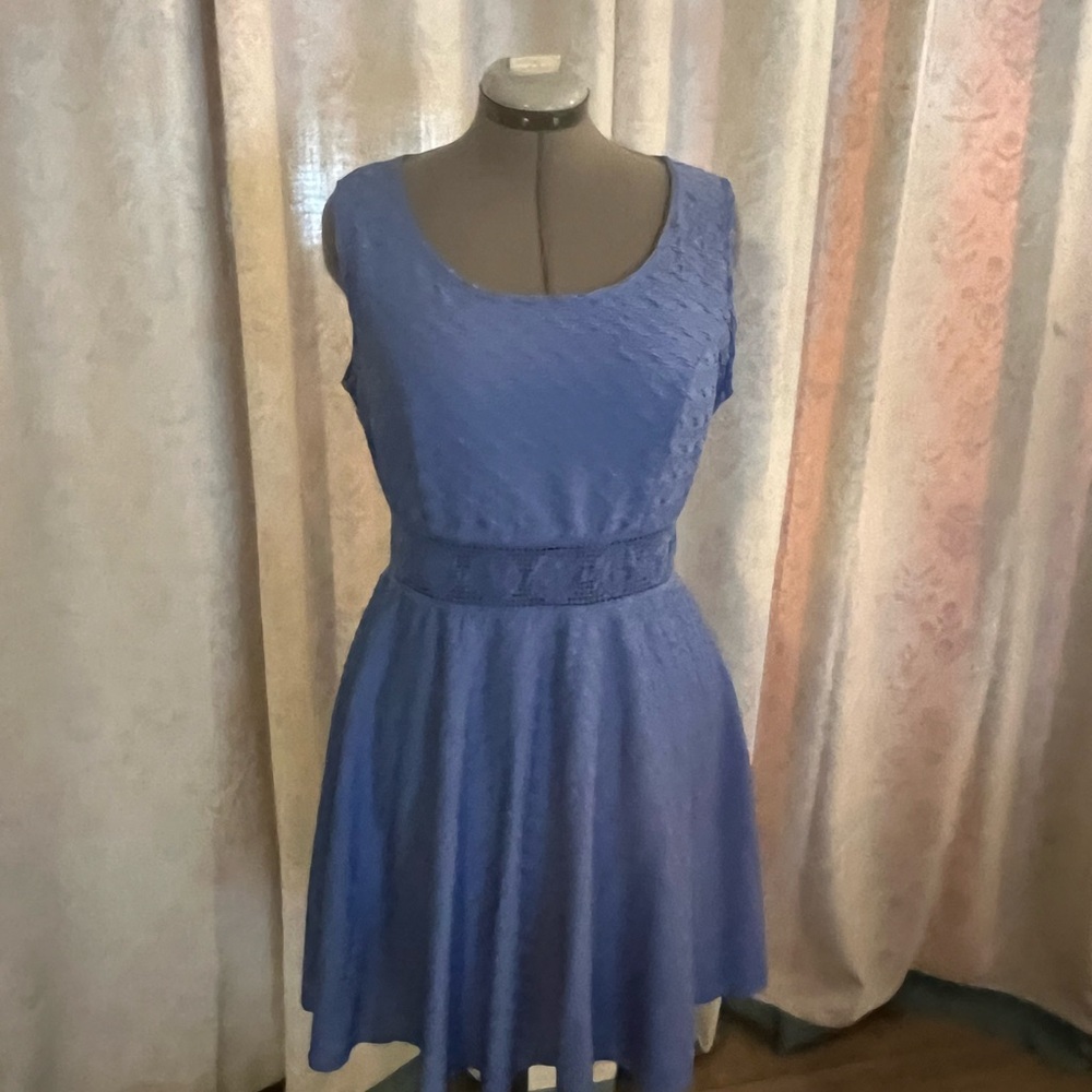 American Rag Textured Light Blue Skater Dress